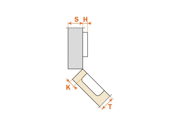 Load image into Gallery viewer, Salice 45° Positive Angle Sprung Mini Hinge - C4A7M99
