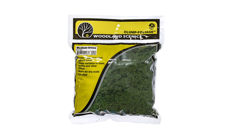 Load image into Gallery viewer, Woodland Scenics WFC183 Clump Foliage (Bag) - MEDIUM GREEN
