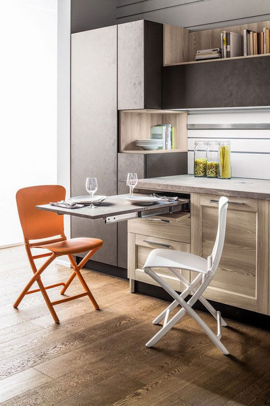 Salice Atim - LUNCH Pull-out table from drawer - With White Laminated Tabletop