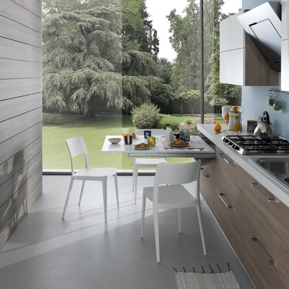 Load image into Gallery viewer, Salice Atim - LUNCH Pull-out table from drawer - With White Laminated Tabletop
