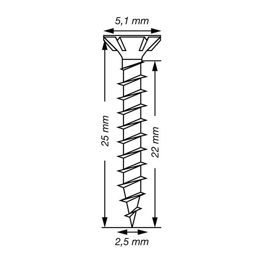 SPAX Wirox Pozi Screw 2.5 x 25mm