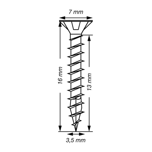 SPAX Wirox Pozi Screw 3.5 x 16mm - Box of 200