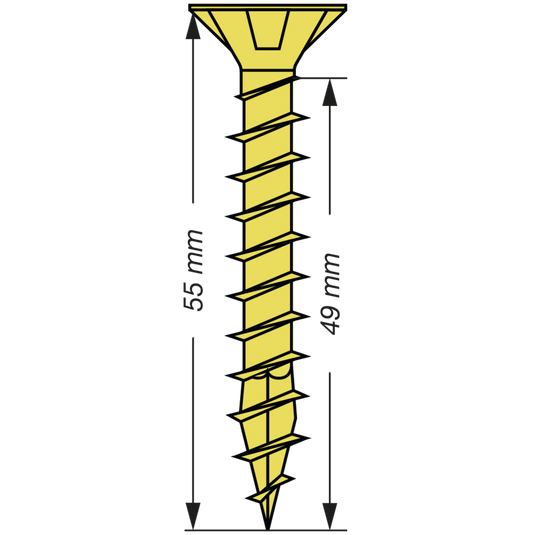 SPAX Yellox Pozi Screw 5.0 x 55mm - Box of 100