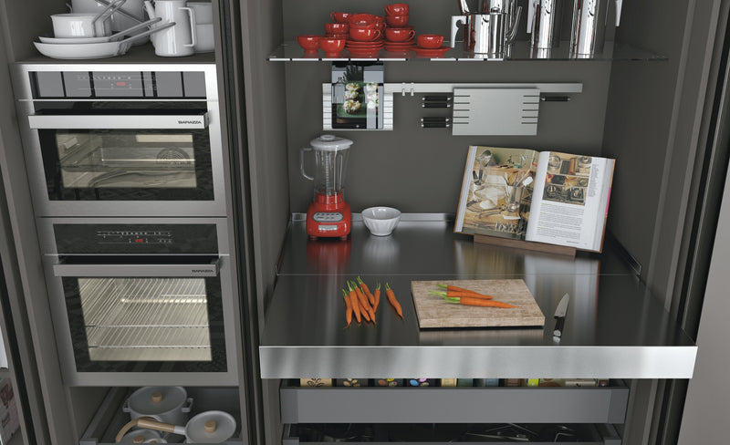 Load image into Gallery viewer, Salice Atim - OPLA PIANO ACCIAIO Pull-out worktop - With Stainless Steel Top
