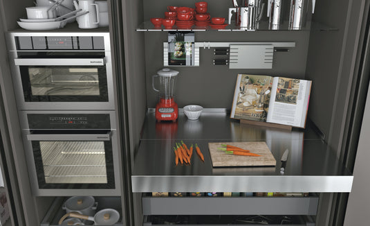 Salice Atim - OPLA PIANO ACCIAIO Pull-out worktop - With Stainless Steel Top
