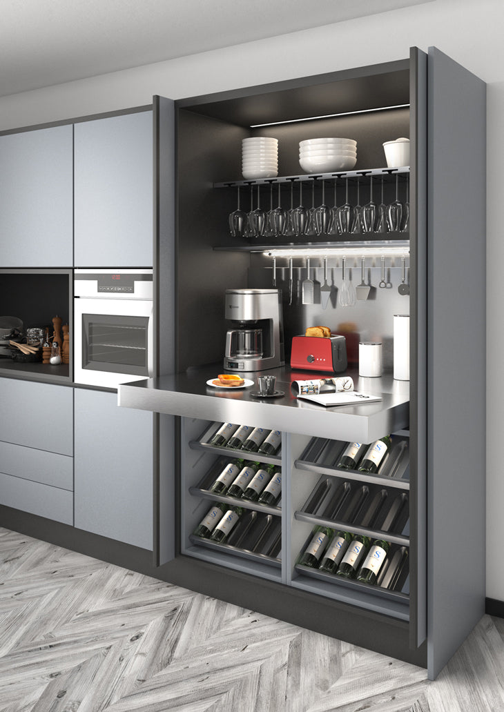 Load image into Gallery viewer, Salice Atim - OPLA PIANO ACCIAIO Pull-out worktop - With Stainless Steel Top
