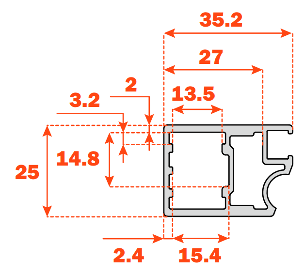 Load image into Gallery viewer, Salice Conecta Aluminium 25mm Profile with Grooved Handle - 3000mm - Bulk Pack of 10 Lengths
