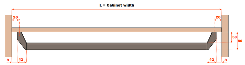 Load image into Gallery viewer, Salice Excessories Hanger Rail Angled End Supports with No Back Cover - Top Fixing
