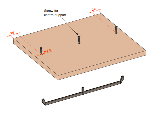 Salice Excessories Hanger Rail Angled End Supports with No Back Cover - Top Fixing