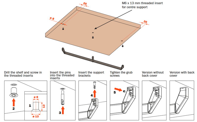 Load image into Gallery viewer, Salice Excessories Hanger Rail Angled End Supports with Back Cover - Bottom Fixing
