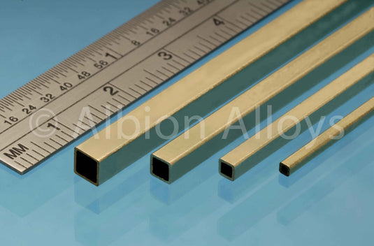 Albion Alloys SB & SSB Metric Brass Square Tube - 305mm Lengths