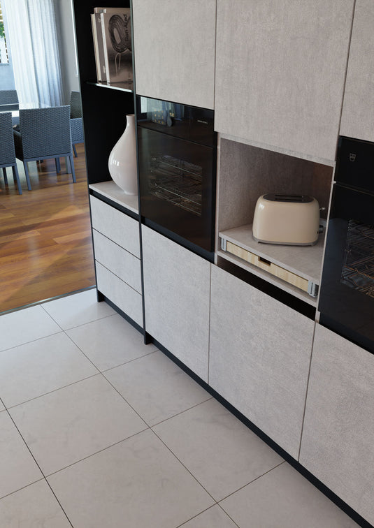 Salice Atim - Universal Box – Pull-out Column Worktop with Beech Cutlery Tray (600mm / 900mm Width)