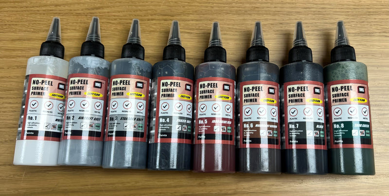 Load image into Gallery viewer, VMS PR Series No-Peel Acrylic Ready To Spray Primers 100ml (8 Colours PR01 - PR08)
