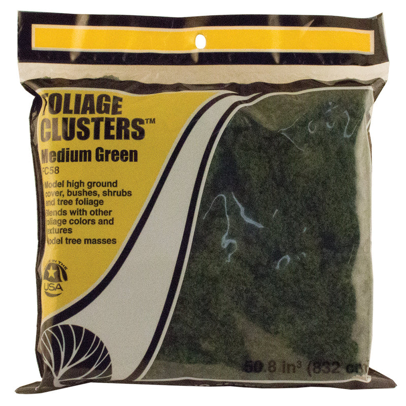 Load image into Gallery viewer, Woodland Scenics WFC58 Foliage Clusters (Bag) - MEDIUM GREEN
