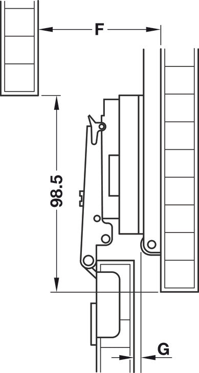 Inset Hinge Set for Accuride 1432 (Pivot Sliding Pocket Door Gear)