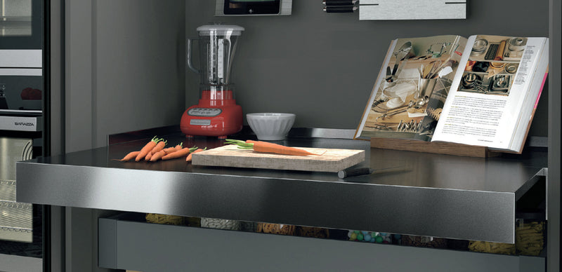 Load image into Gallery viewer, Salice Atim - OPLA PIANO ACCIAIO Pull-out worktop - With Stainless Steel Top
