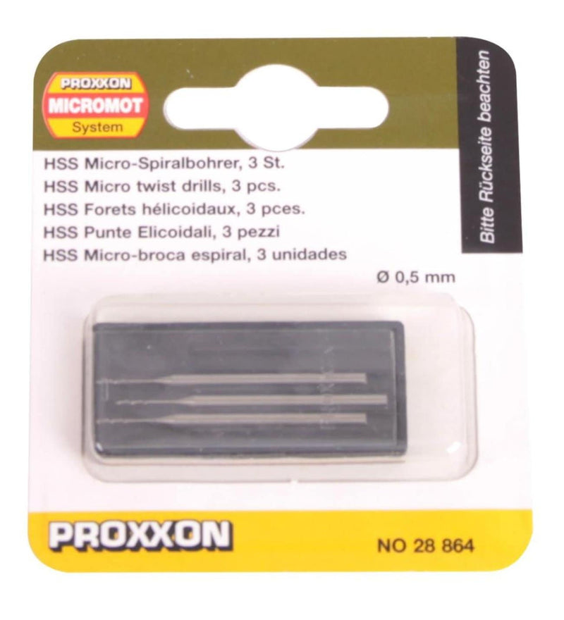 Load image into Gallery viewer, Proxxon HSS Micro Drills (Packs of 3)   (28852, 28854, 28856, 28858 &amp; 28864)
