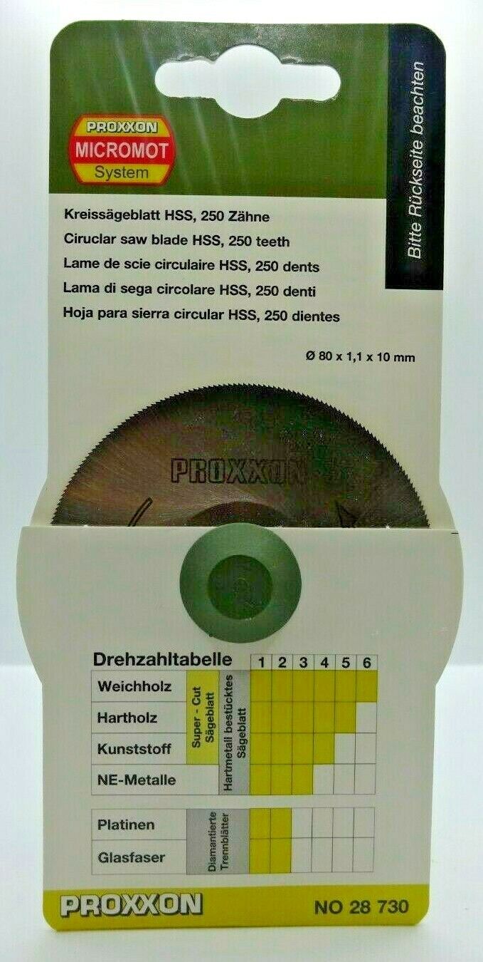 Load image into Gallery viewer, Proxxon High-Alloy HSS Saw Blade 80mm Dia T250  for FET &amp; KGS80     (28730)
