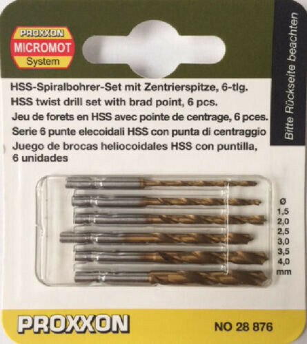 Load image into Gallery viewer, Proxxon 6-Piece HSS Centre Point Twist Drill Set 1.5 - 4.0mm   (28876)
