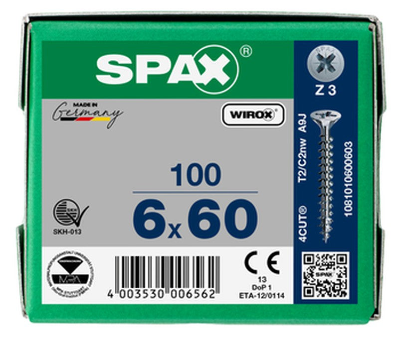 Load image into Gallery viewer, SPAX Wirox Pozi Screw 6.0 x 60mm - Box of 100
