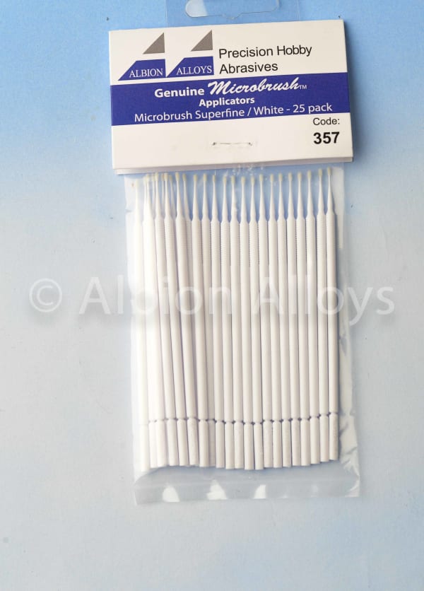 Load image into Gallery viewer, Albion Alloys Genuine AA357 MICROBRUSHES - SuperFine / White (Pack of 25)
