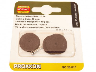 Load image into Gallery viewer, Proxxon Corundum Cutting Discs &amp; Arbors 22mm &amp; 38mm Dia    (28810, 28812, 28820 &amp; 28821)
